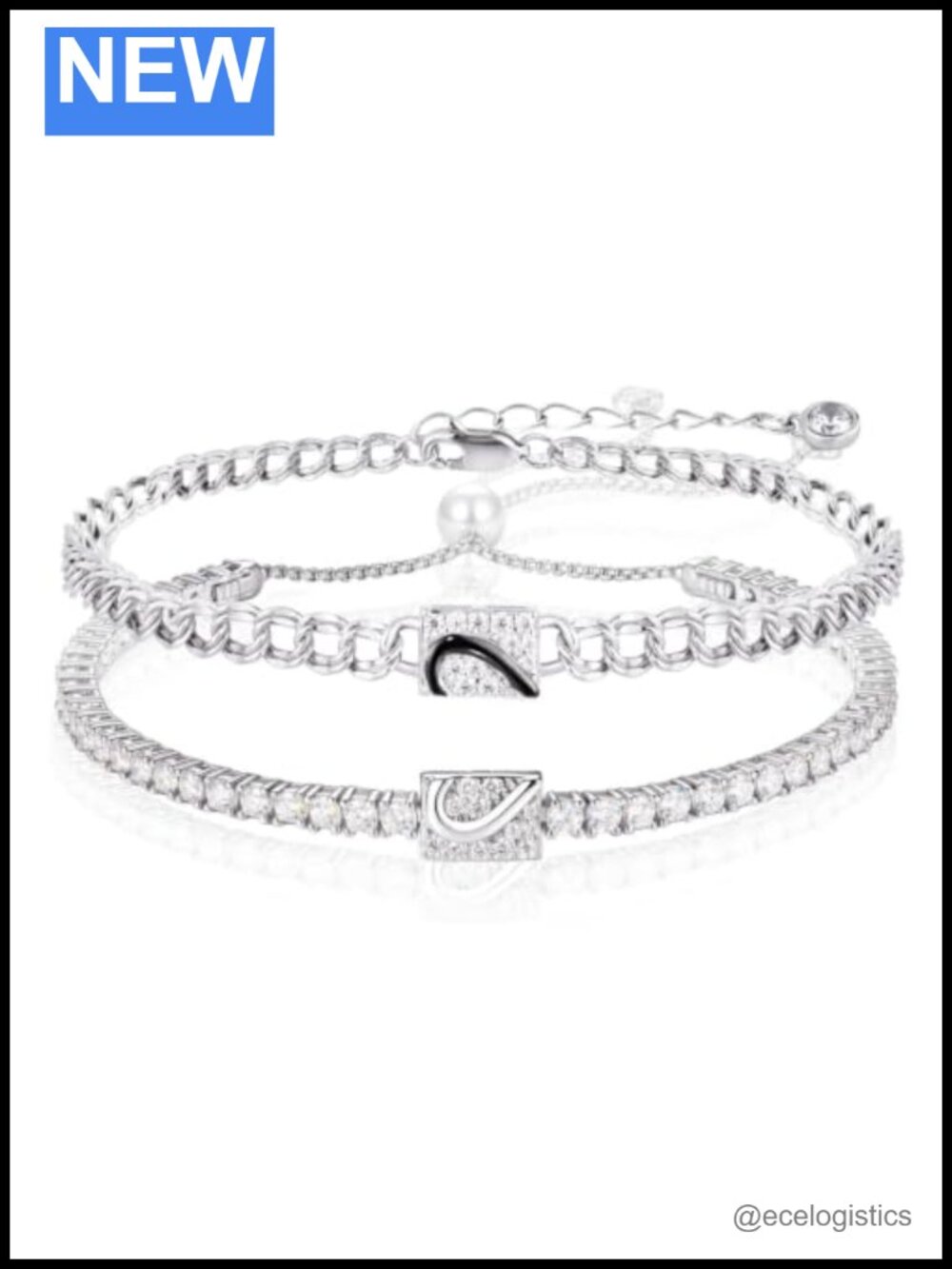 Matching Couple Moissanite Tennis Bracelets 925 Sterling Silver Adjustable